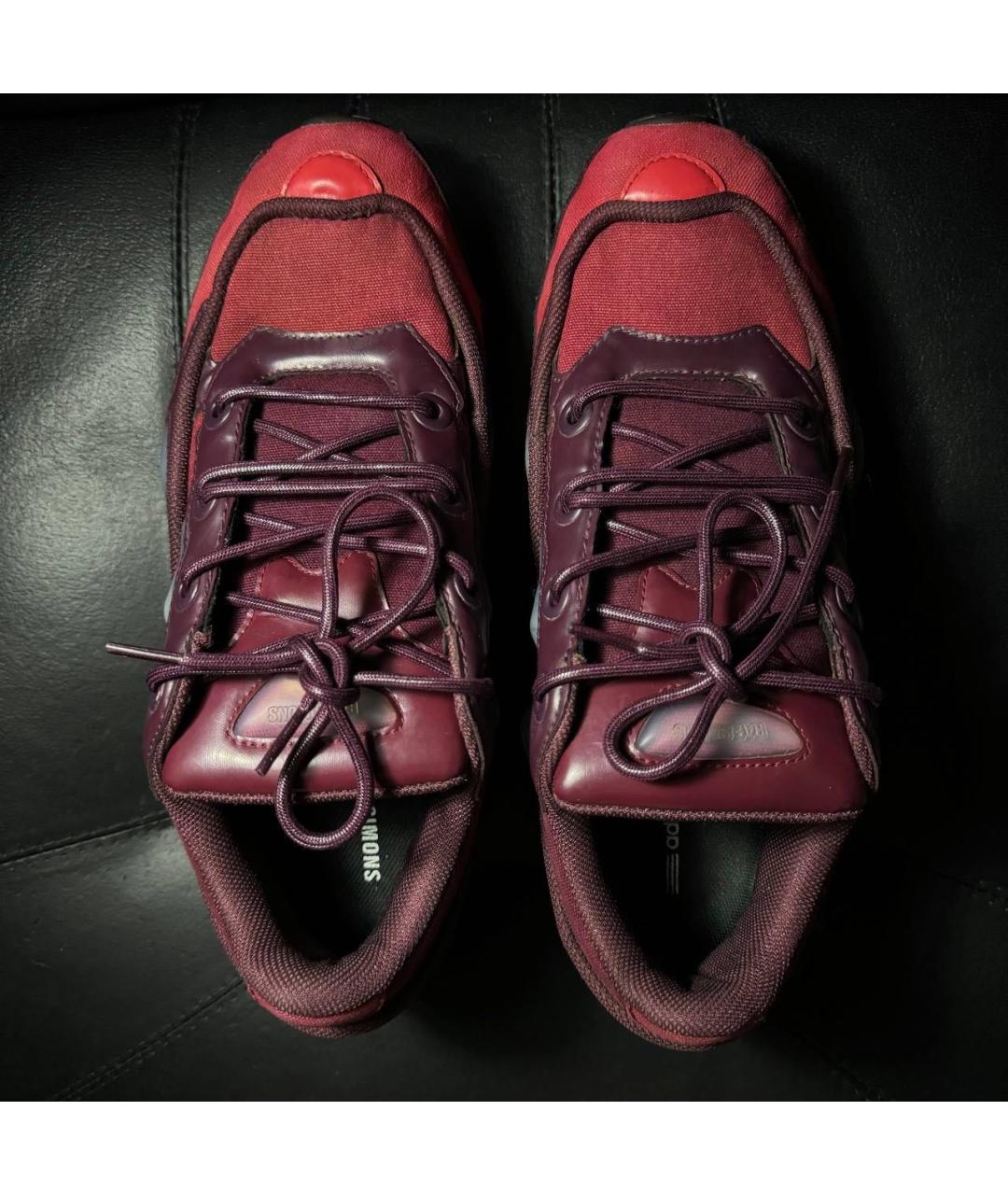 ADIDAS X RAF SIMONS Бордовые текстильные низкие кроссовки / кеды, фото 6