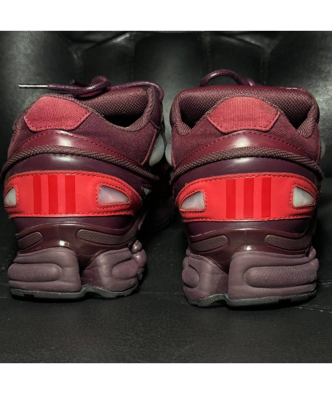 ADIDAS X RAF SIMONS Бордовые текстильные низкие кроссовки / кеды, фото 2