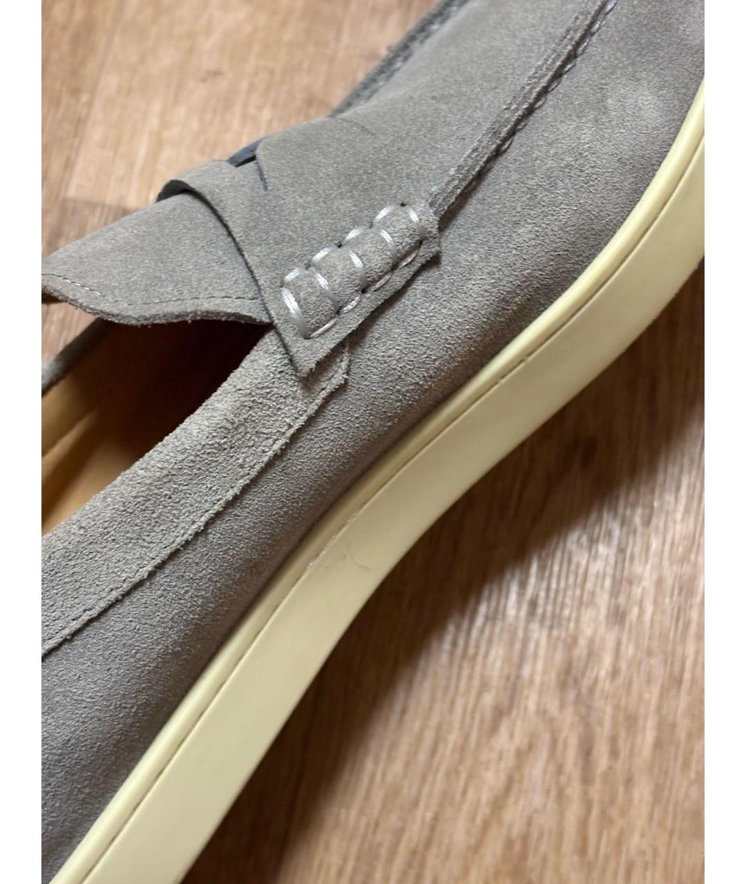 BRUNELLO CUCINELLI Серые замшевые лоферы, фото 5