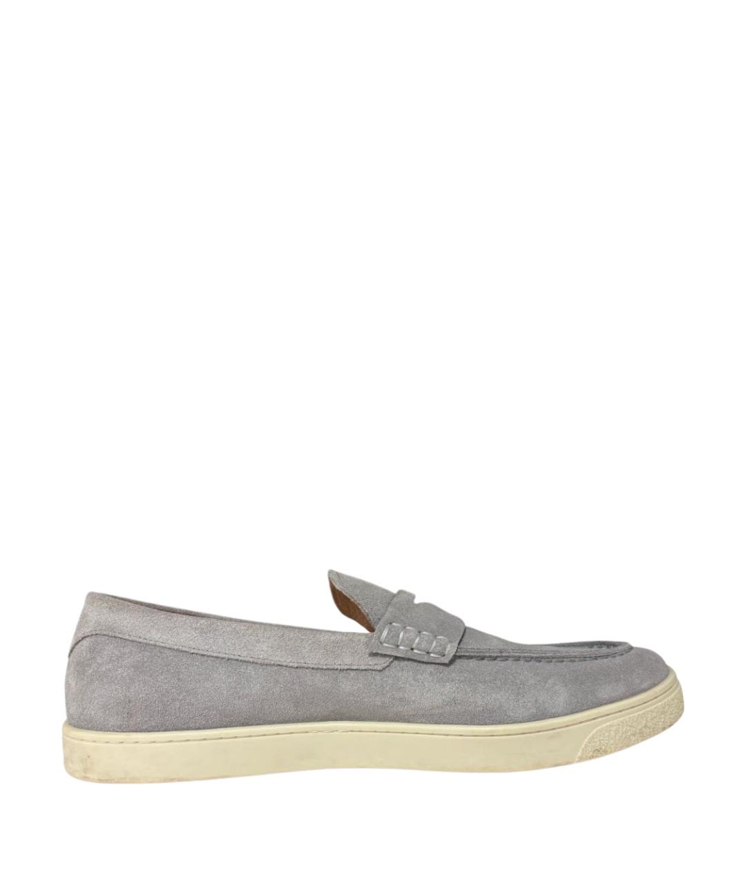 BRUNELLO CUCINELLI Серые замшевые лоферы, фото 1