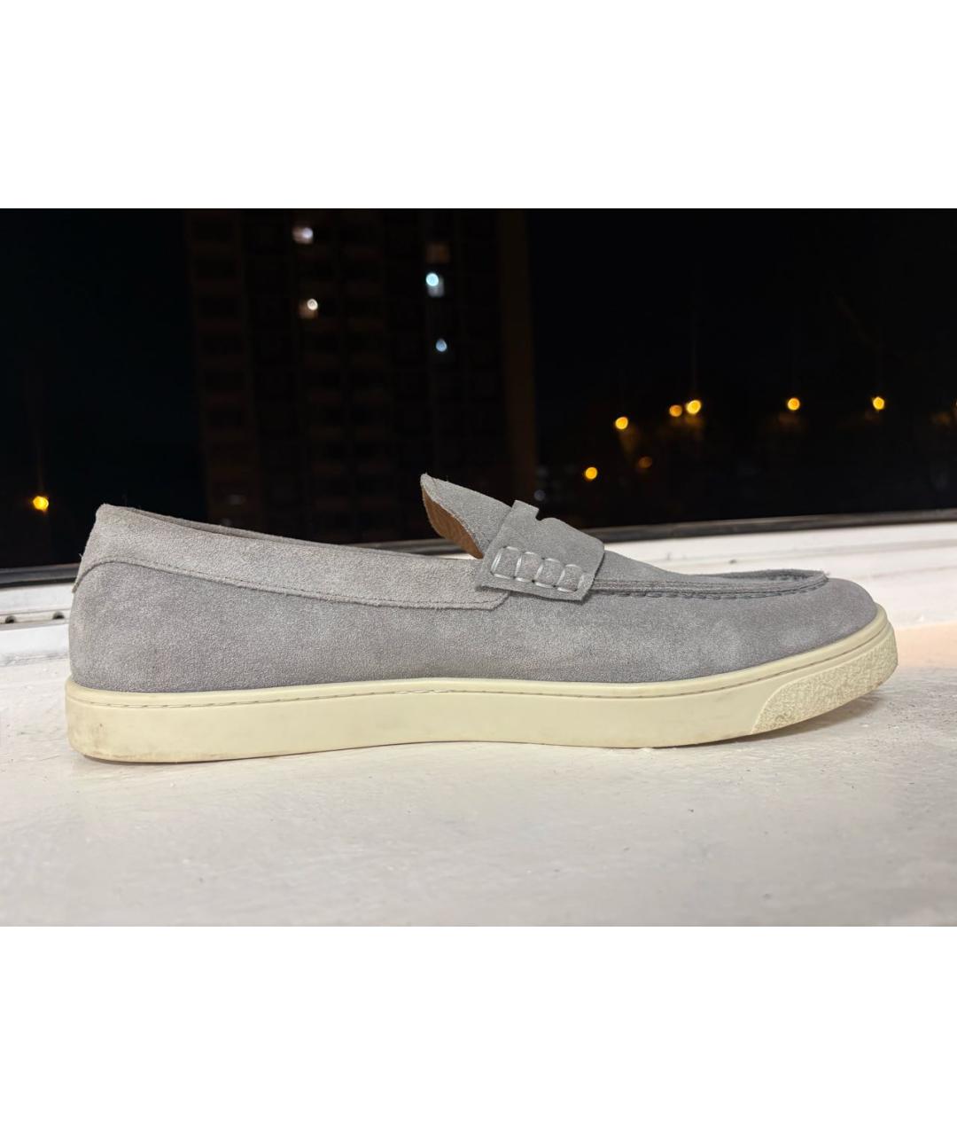 BRUNELLO CUCINELLI Серые замшевые лоферы, фото 7