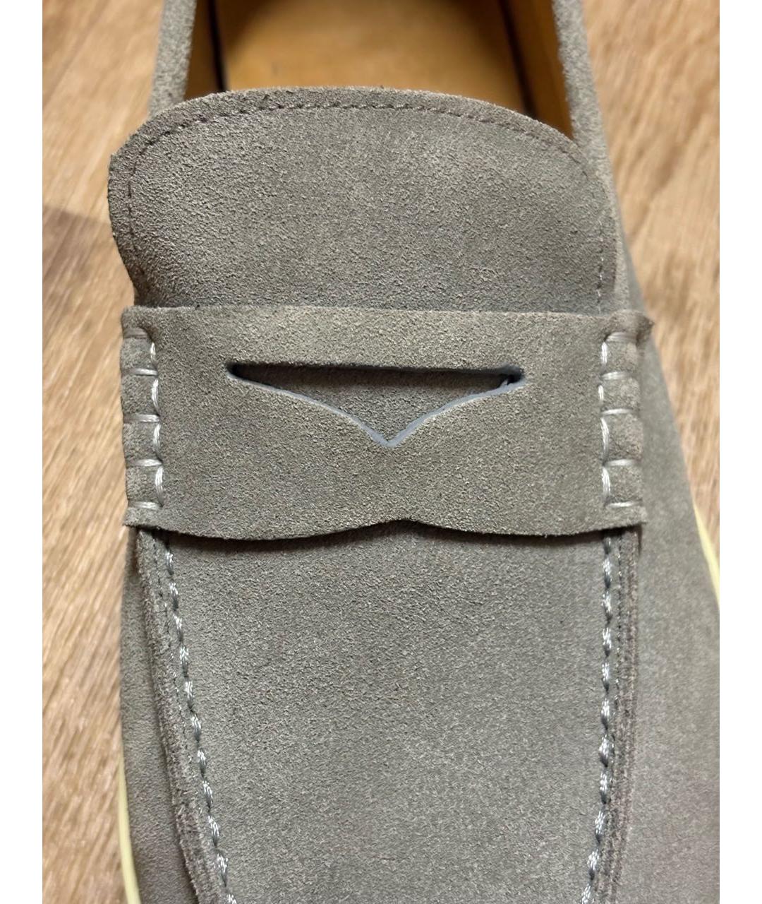 BRUNELLO CUCINELLI Серые замшевые лоферы, фото 4