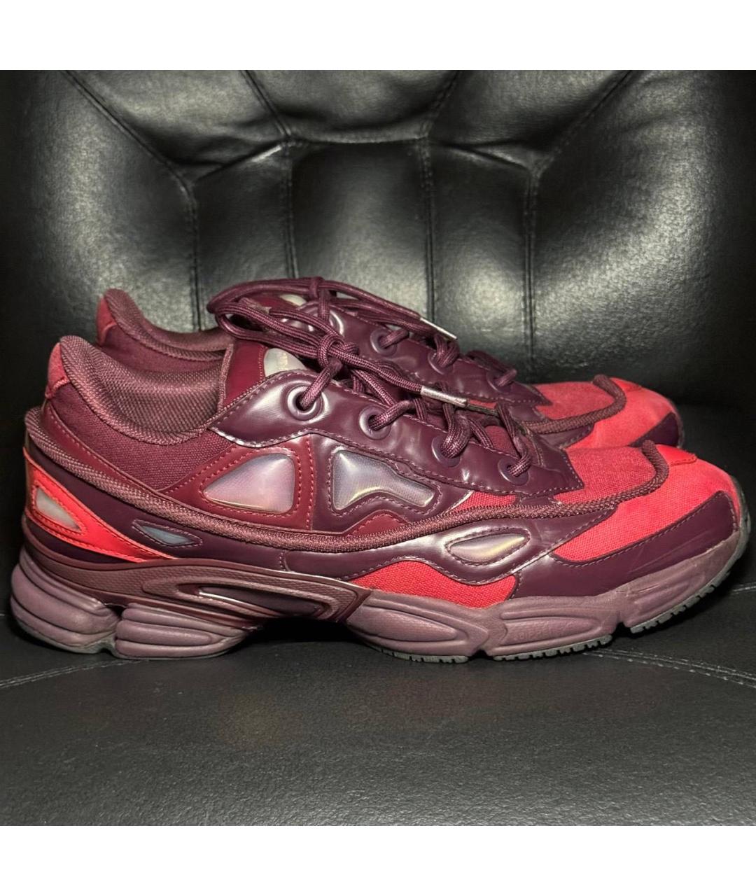 ADIDAS X RAF SIMONS Бордовые текстильные низкие кроссовки / кеды, фото 9