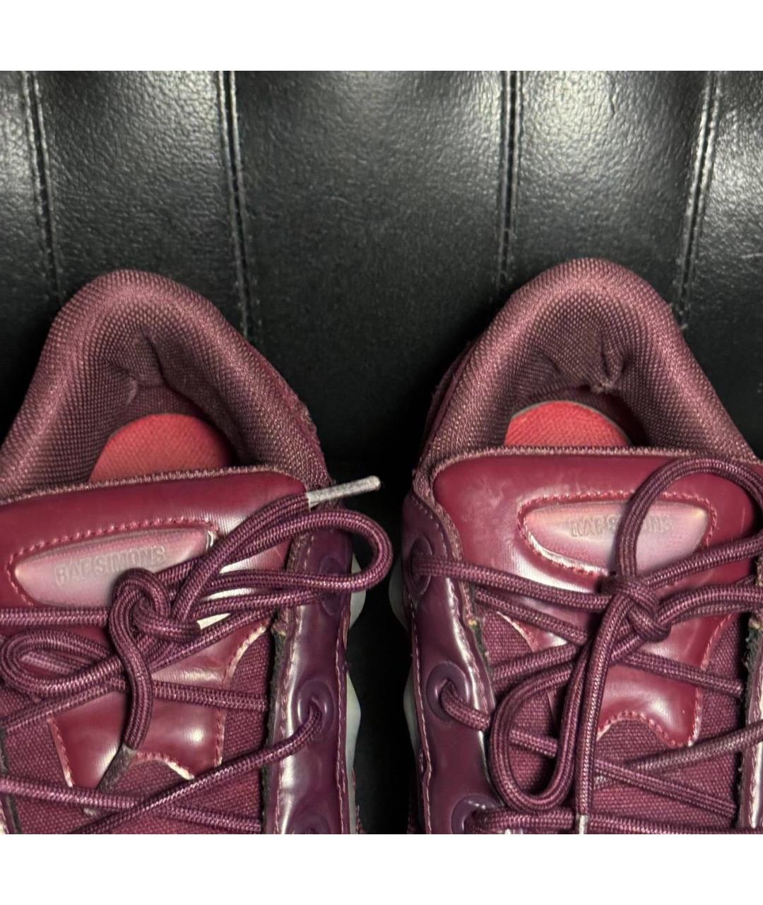 ADIDAS X RAF SIMONS Бордовые текстильные низкие кроссовки / кеды, фото 8