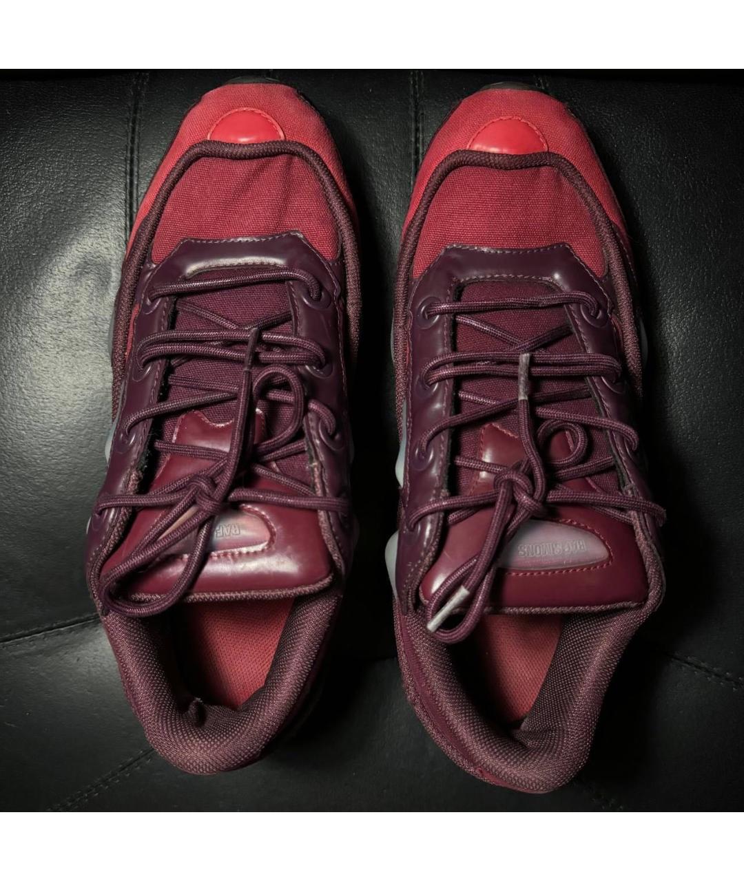 ADIDAS X RAF SIMONS Бордовые текстильные низкие кроссовки / кеды, фото 7