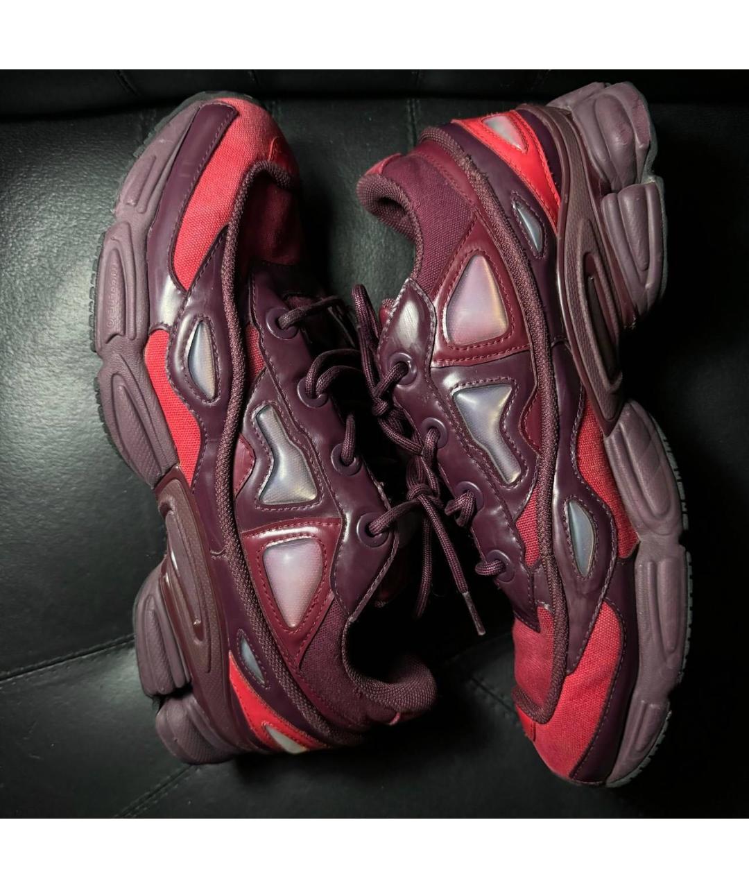 ADIDAS X RAF SIMONS Бордовые текстильные низкие кроссовки / кеды, фото 5