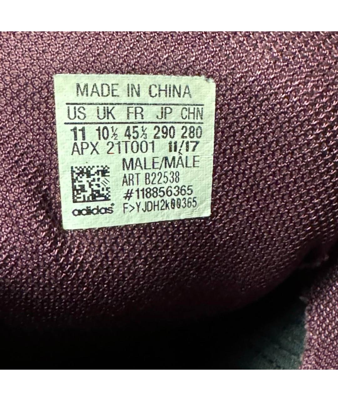 ADIDAS X RAF SIMONS Бордовые текстильные низкие кроссовки / кеды, фото 6