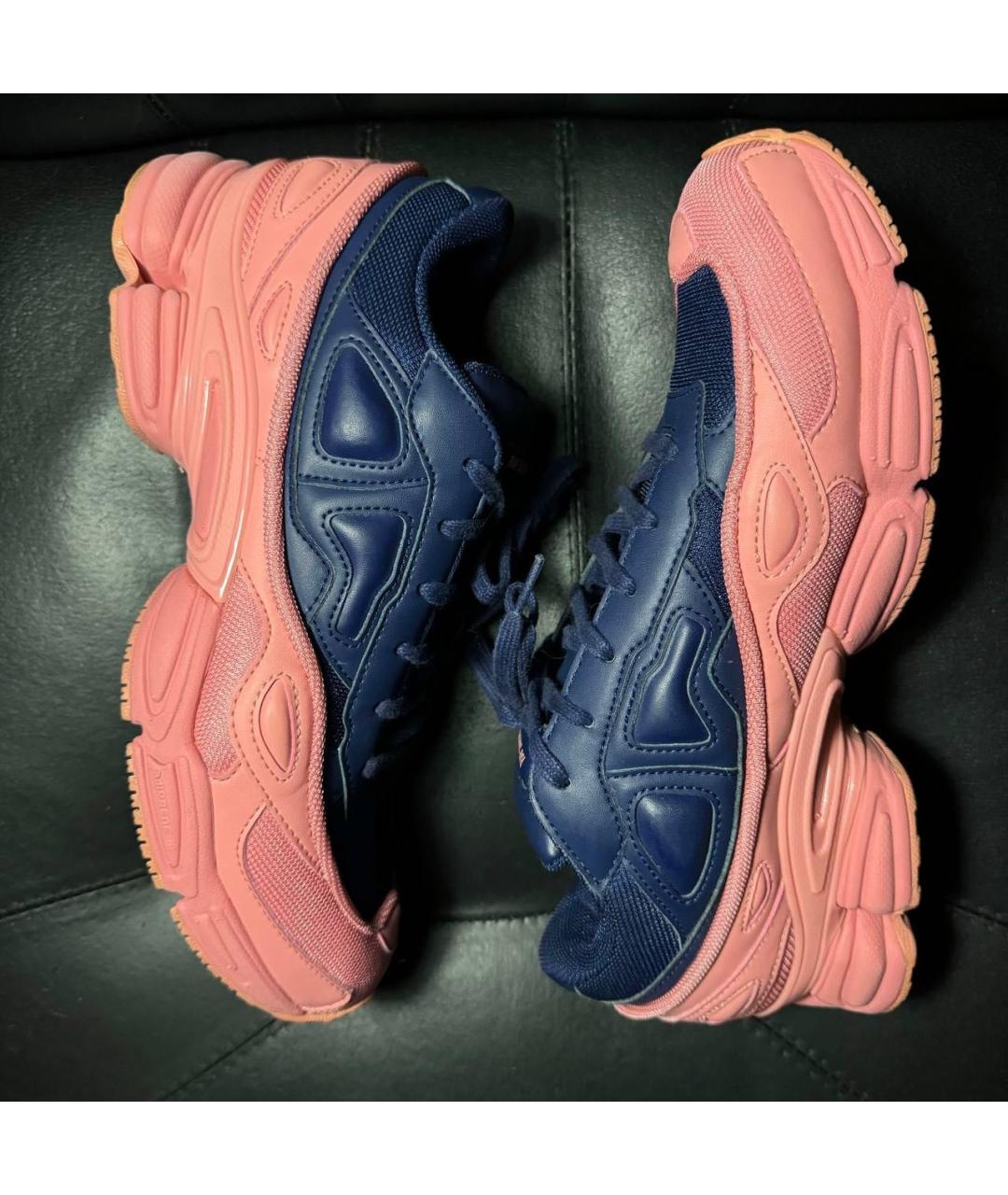 ADIDAS X RAF SIMONS Коралловые текстильные низкие кроссовки / кеды, фото 3