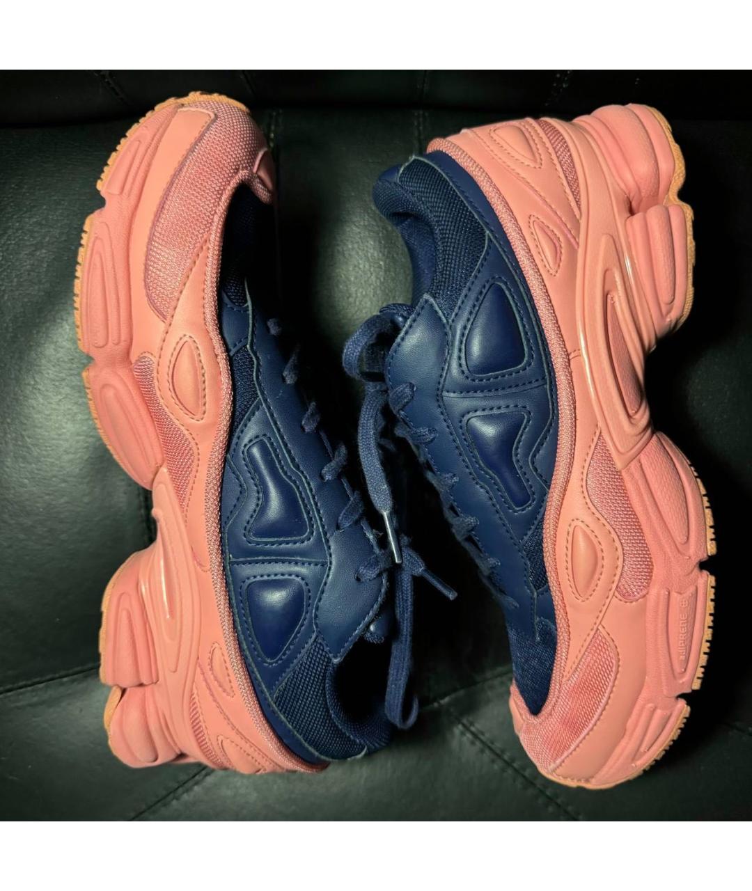 ADIDAS X RAF SIMONS Коралловые текстильные низкие кроссовки / кеды, фото 4