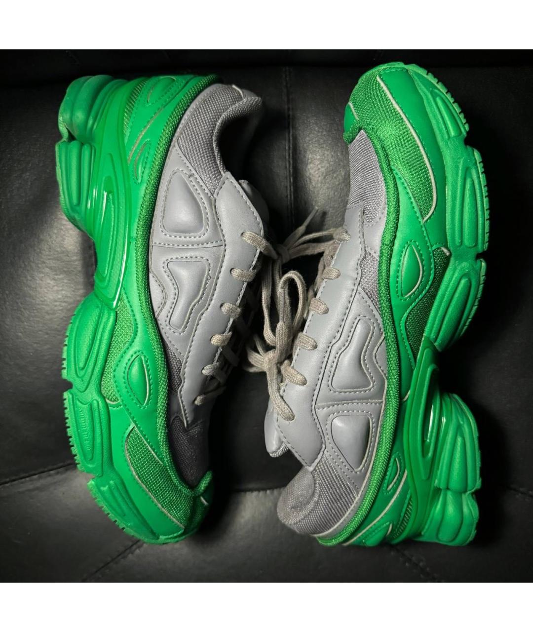 ADIDAS X RAF SIMONS Зеленые текстильные низкие кроссовки / кеды, фото 4