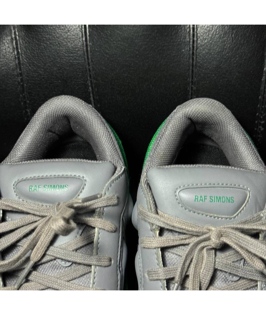 ADIDAS X RAF SIMONS Зеленые текстильные низкие кроссовки / кеды, фото 7