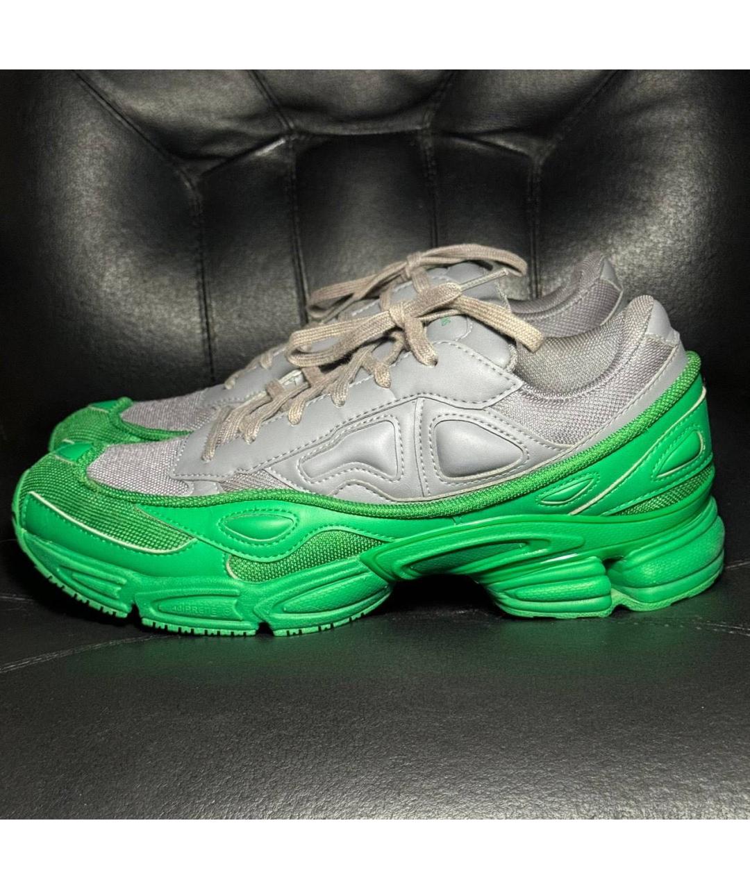 ADIDAS X RAF SIMONS Зеленые текстильные низкие кроссовки / кеды, фото 3