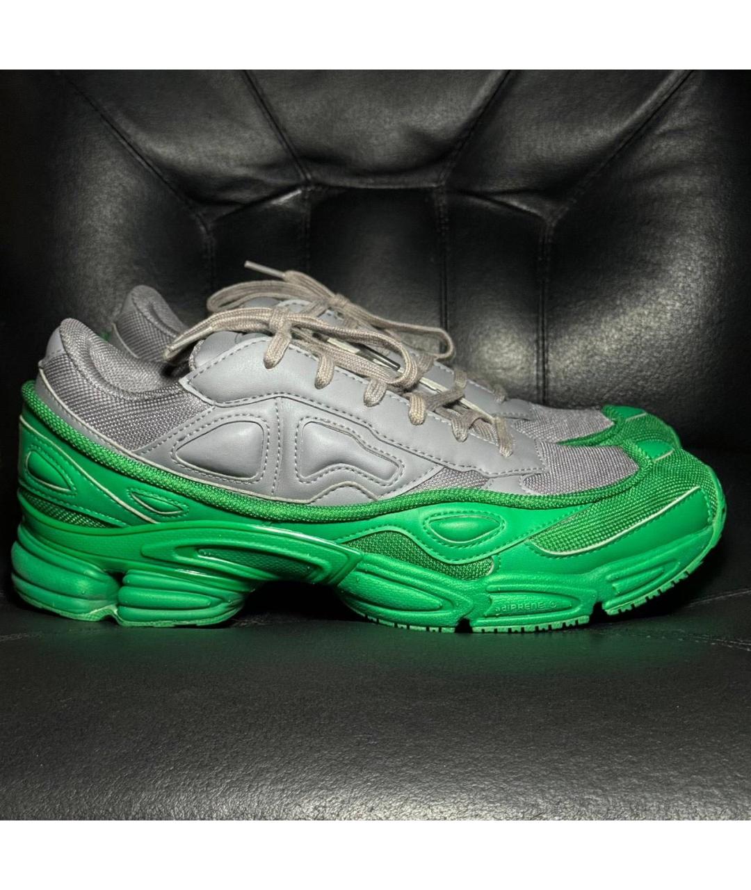 ADIDAS X RAF SIMONS Зеленые текстильные низкие кроссовки / кеды, фото 9