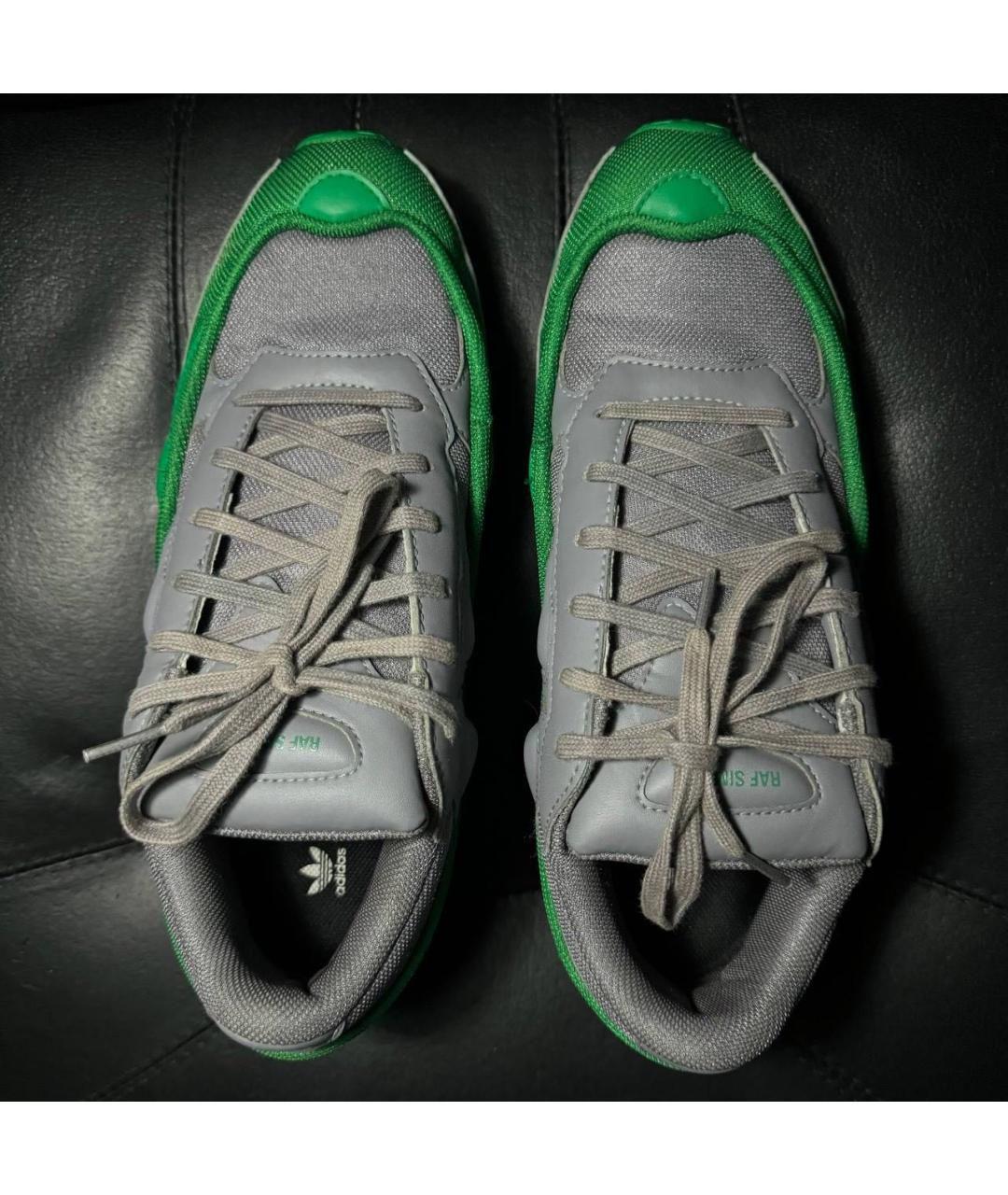 ADIDAS X RAF SIMONS Зеленые текстильные низкие кроссовки / кеды, фото 8