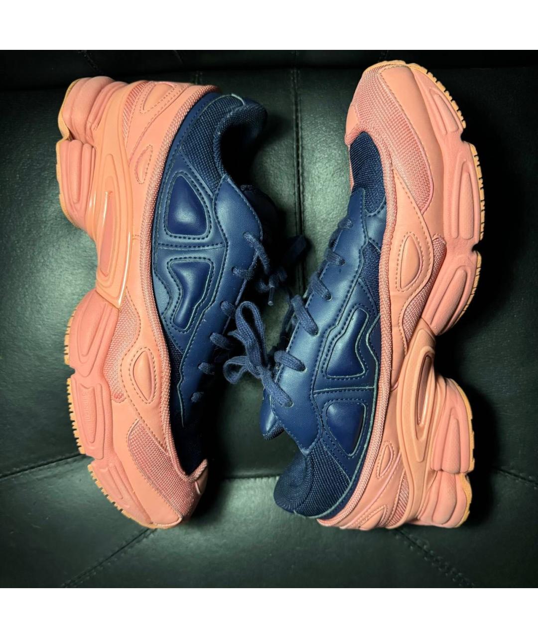 ADIDAS X RAF SIMONS Коралловые текстильные низкие кроссовки / кеды, фото 4