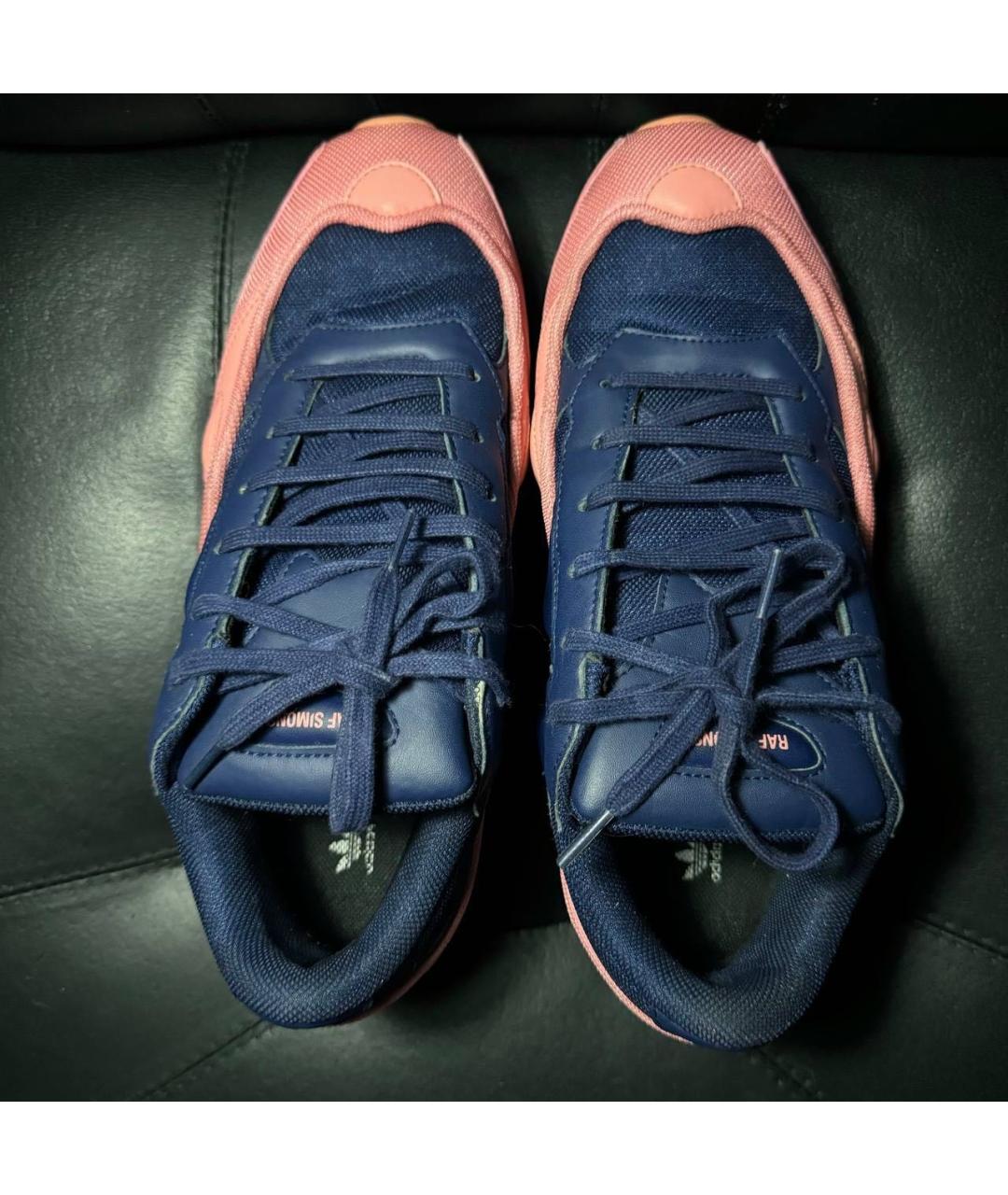 ADIDAS X RAF SIMONS Коралловые текстильные низкие кроссовки / кеды, фото 8