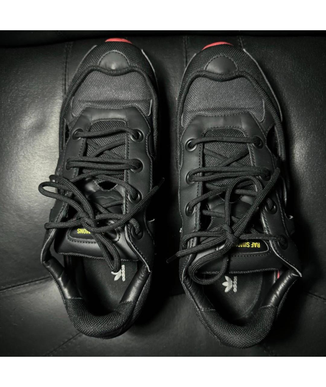 ADIDAS X RAF SIMONS Черные текстильные низкие кроссовки / кеды, фото 8