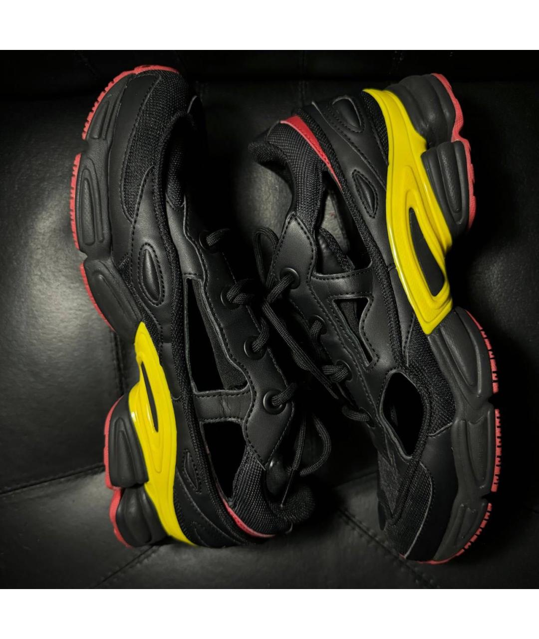 ADIDAS X RAF SIMONS Черные текстильные низкие кроссовки / кеды, фото 4