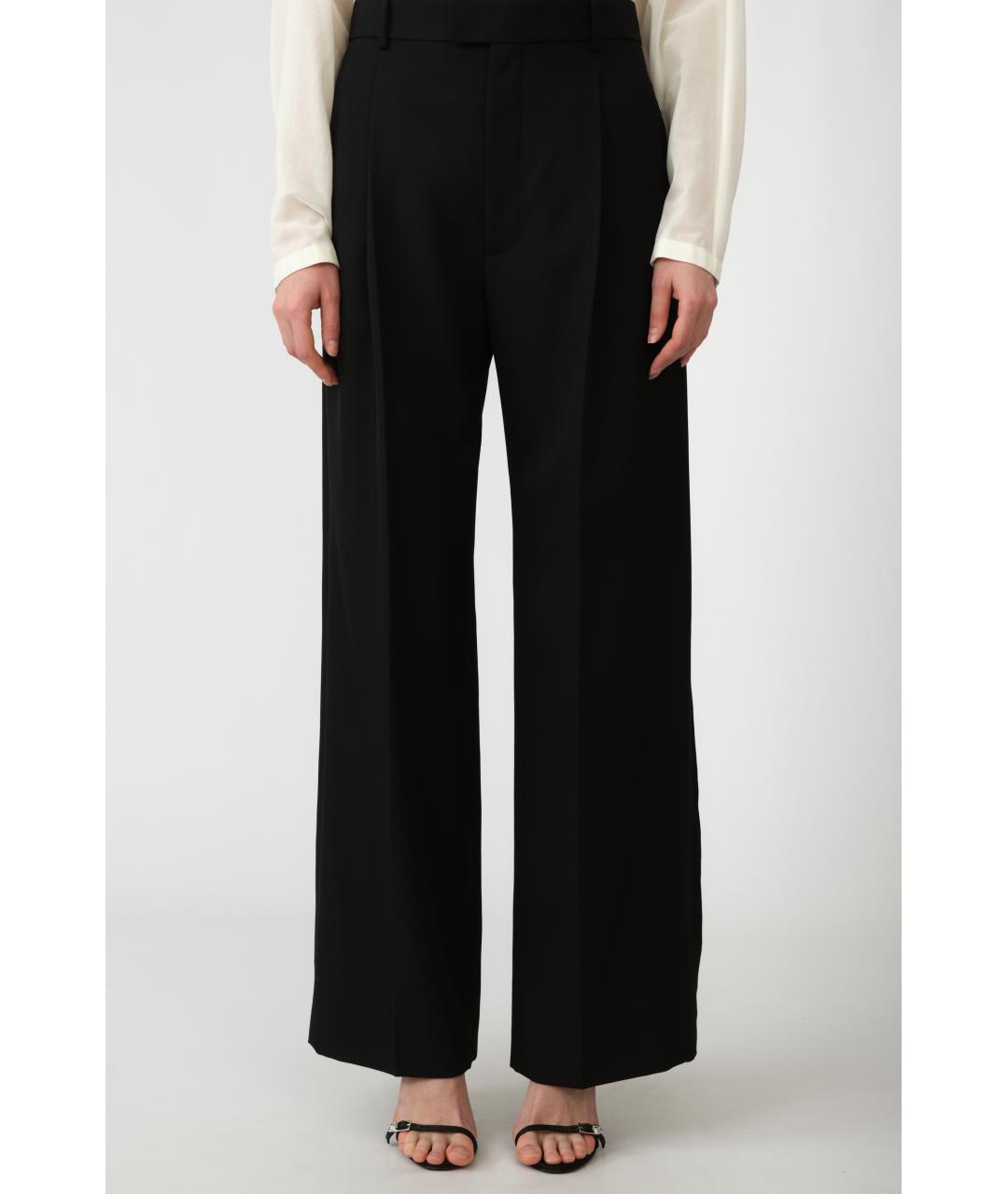 Carven Черные шерстяные прямые брюки, фото 8