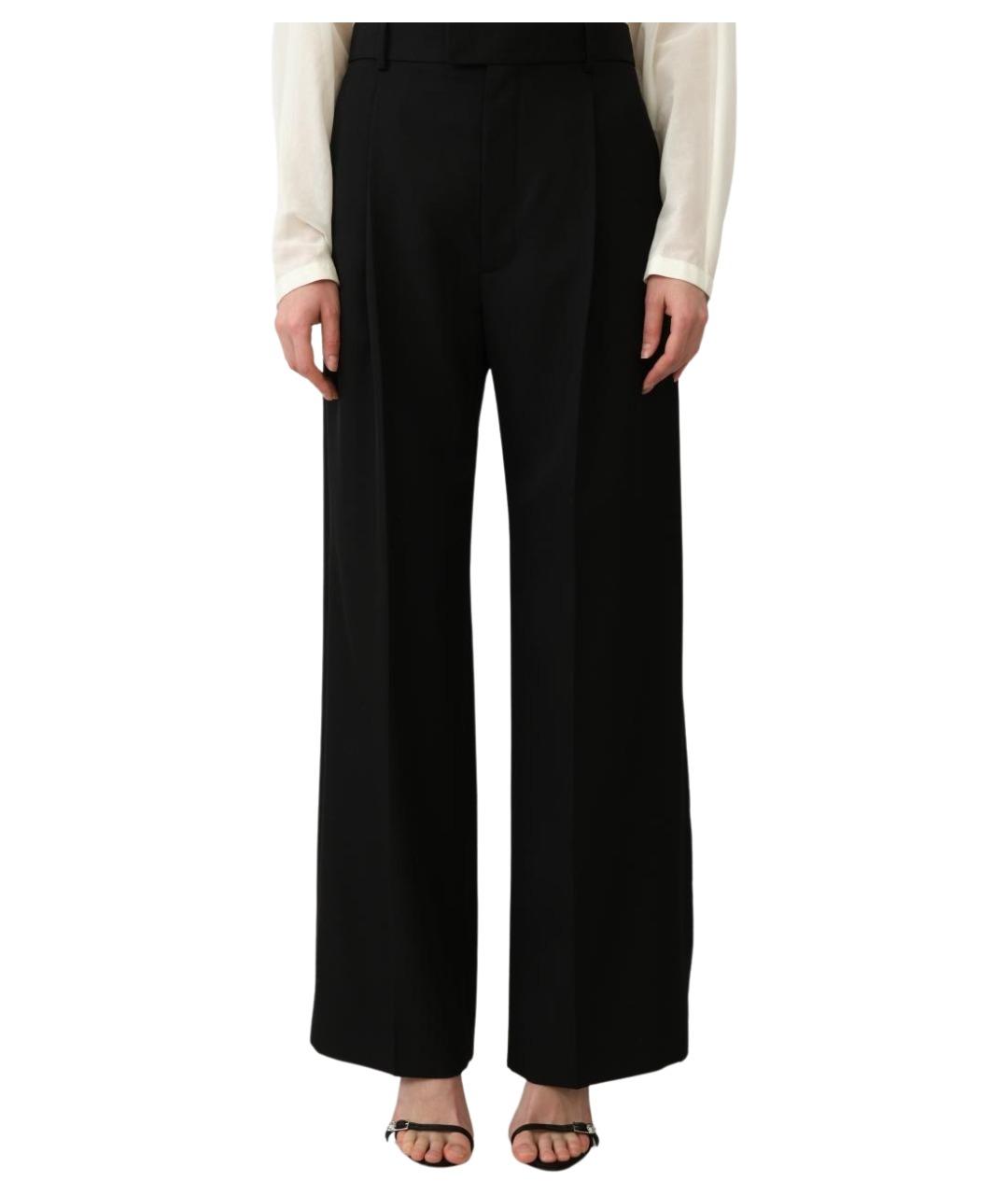 Carven Черные шерстяные прямые брюки, фото 1