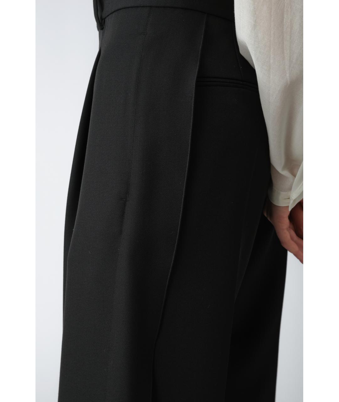 Carven Черные шерстяные прямые брюки, фото 4