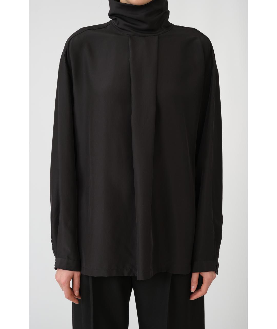 Carven Черная шелковая блузы, фото 8