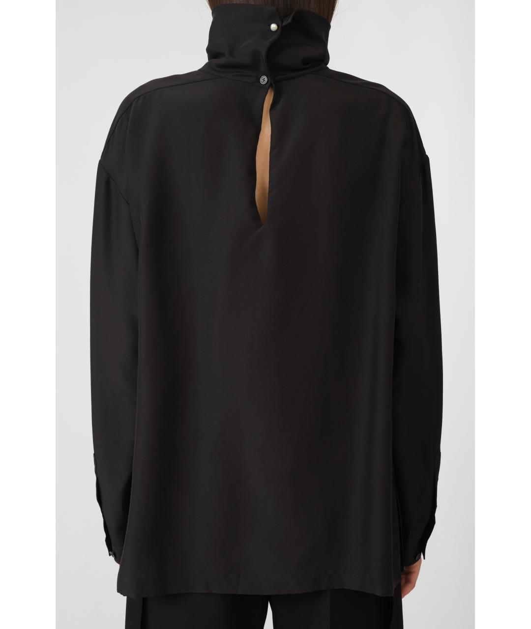 Carven Черная шелковая блузы, фото 4