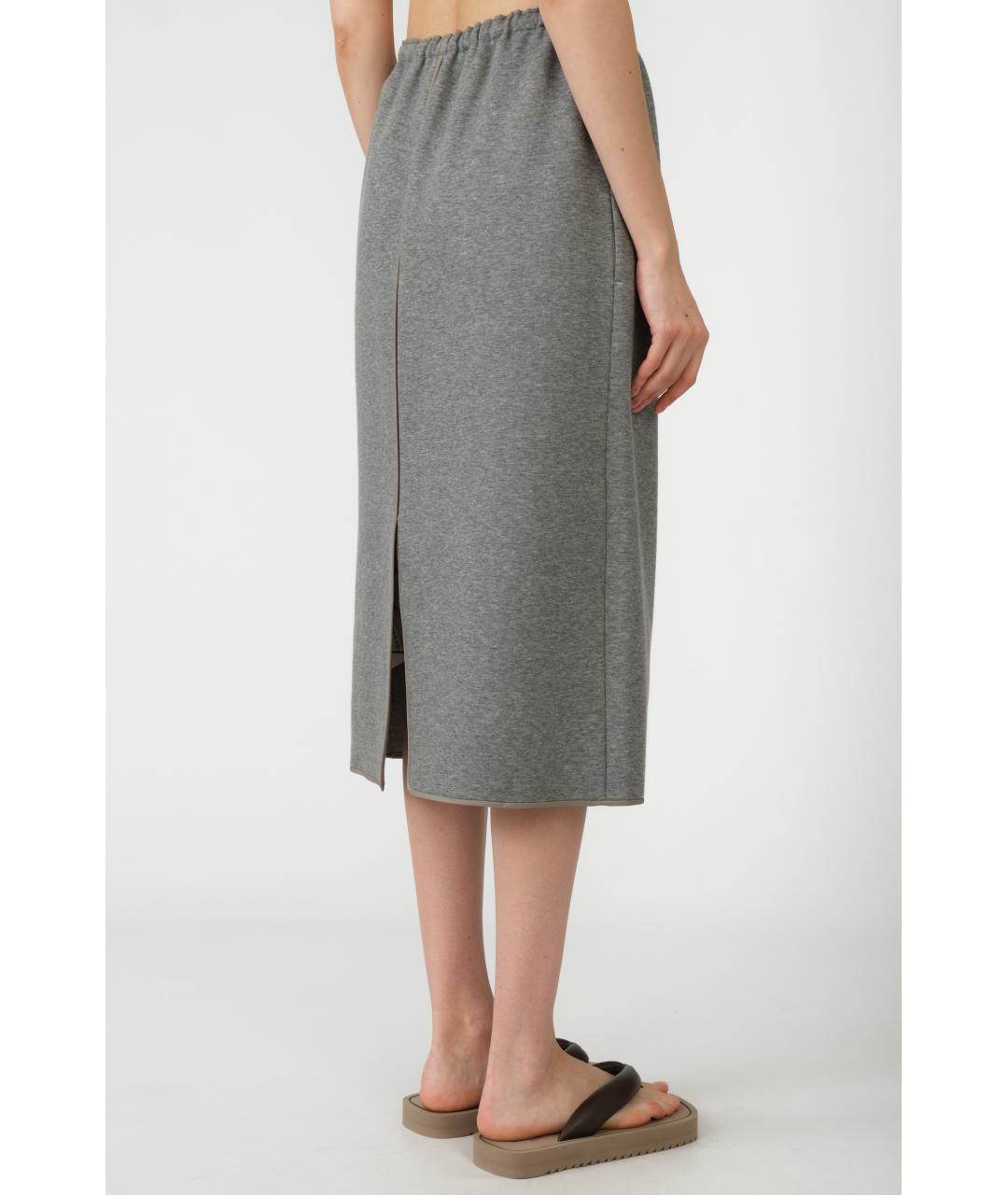 Carven Серая полиамидовая юбка миди, фото 3