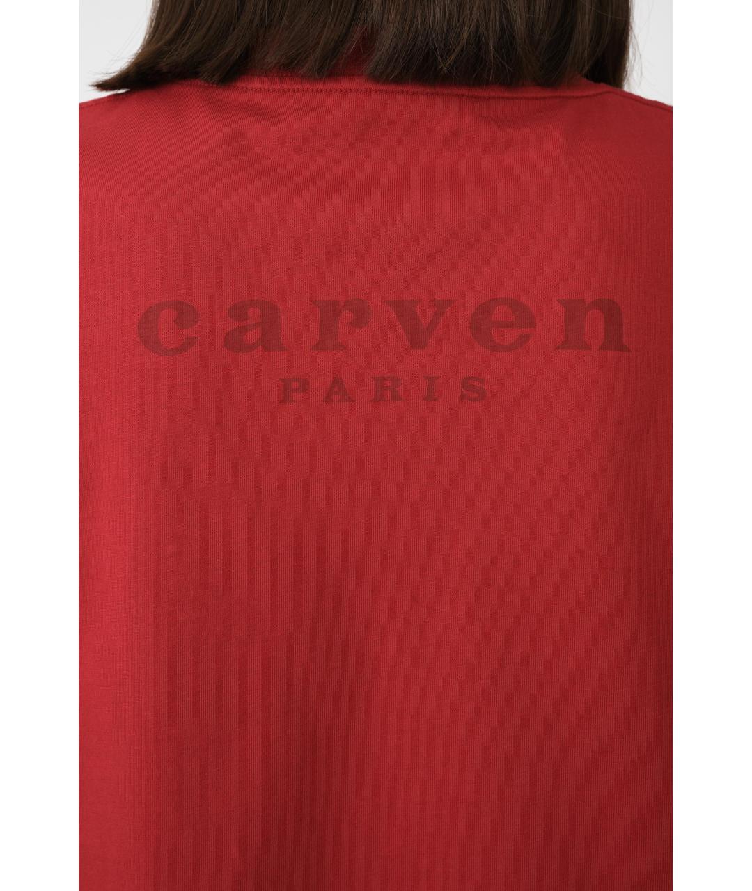 Carven Бордовая хлопковая футболка, фото 6