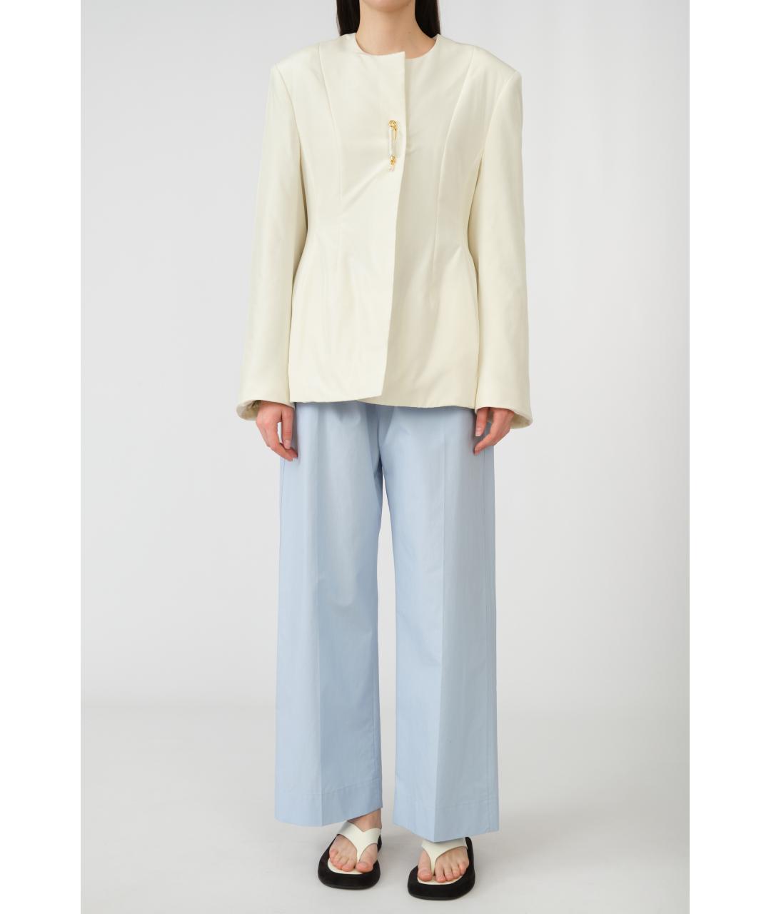 Carven Голубые хлопковые прямые брюки, фото 8