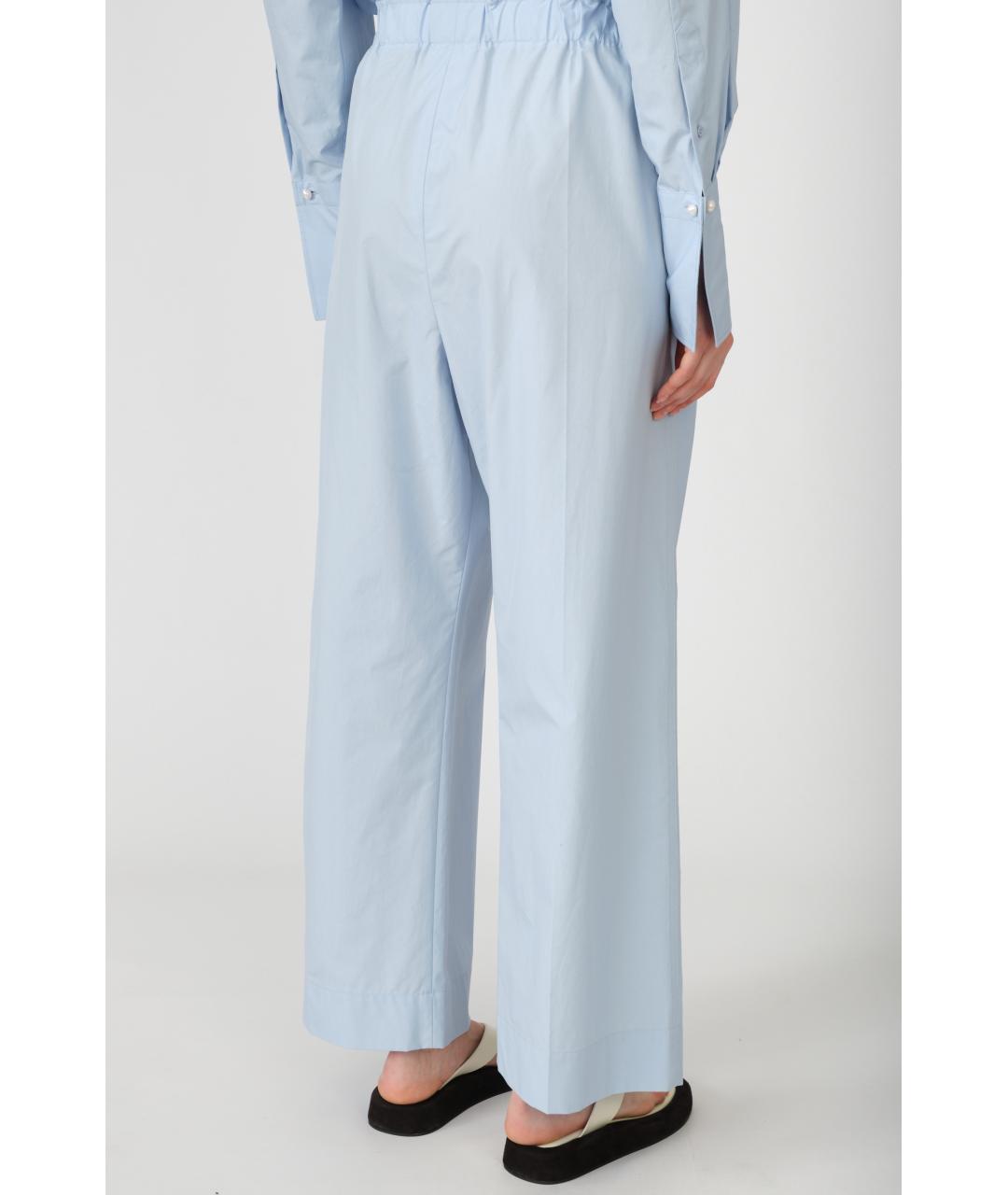 Carven Голубые хлопковые прямые брюки, фото 2