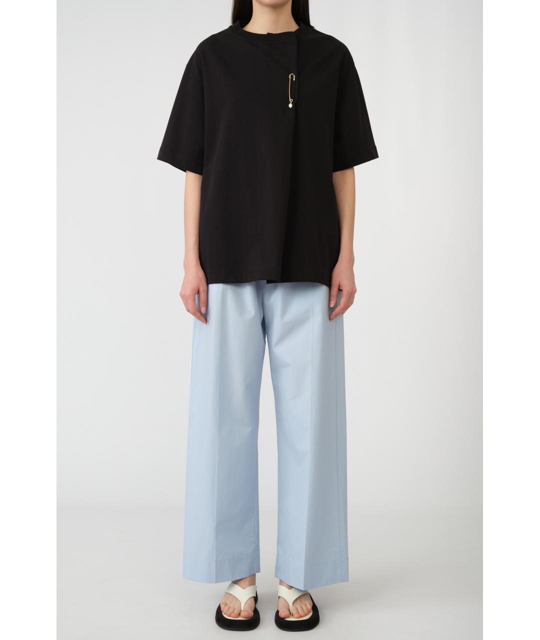 Carven Голубые хлопковые прямые брюки, фото 9