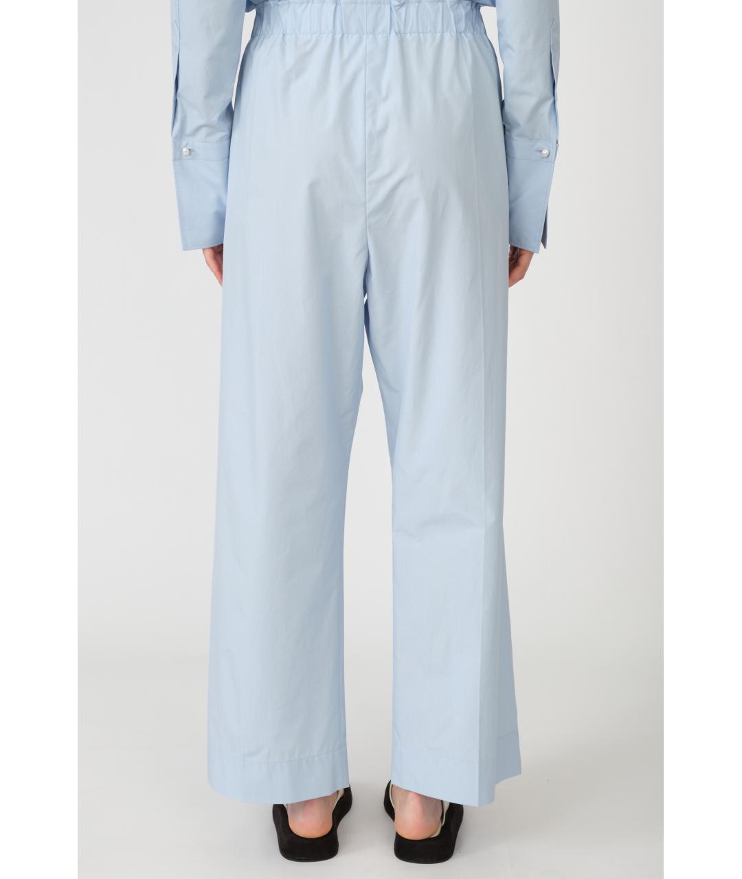 Carven Голубые хлопковые прямые брюки, фото 3