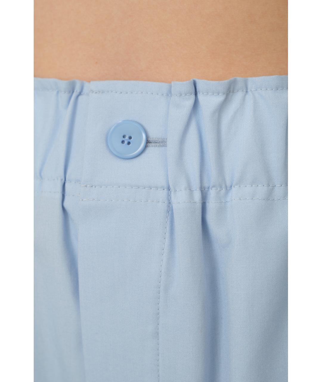 Carven Голубые хлопковые прямые брюки, фото 4