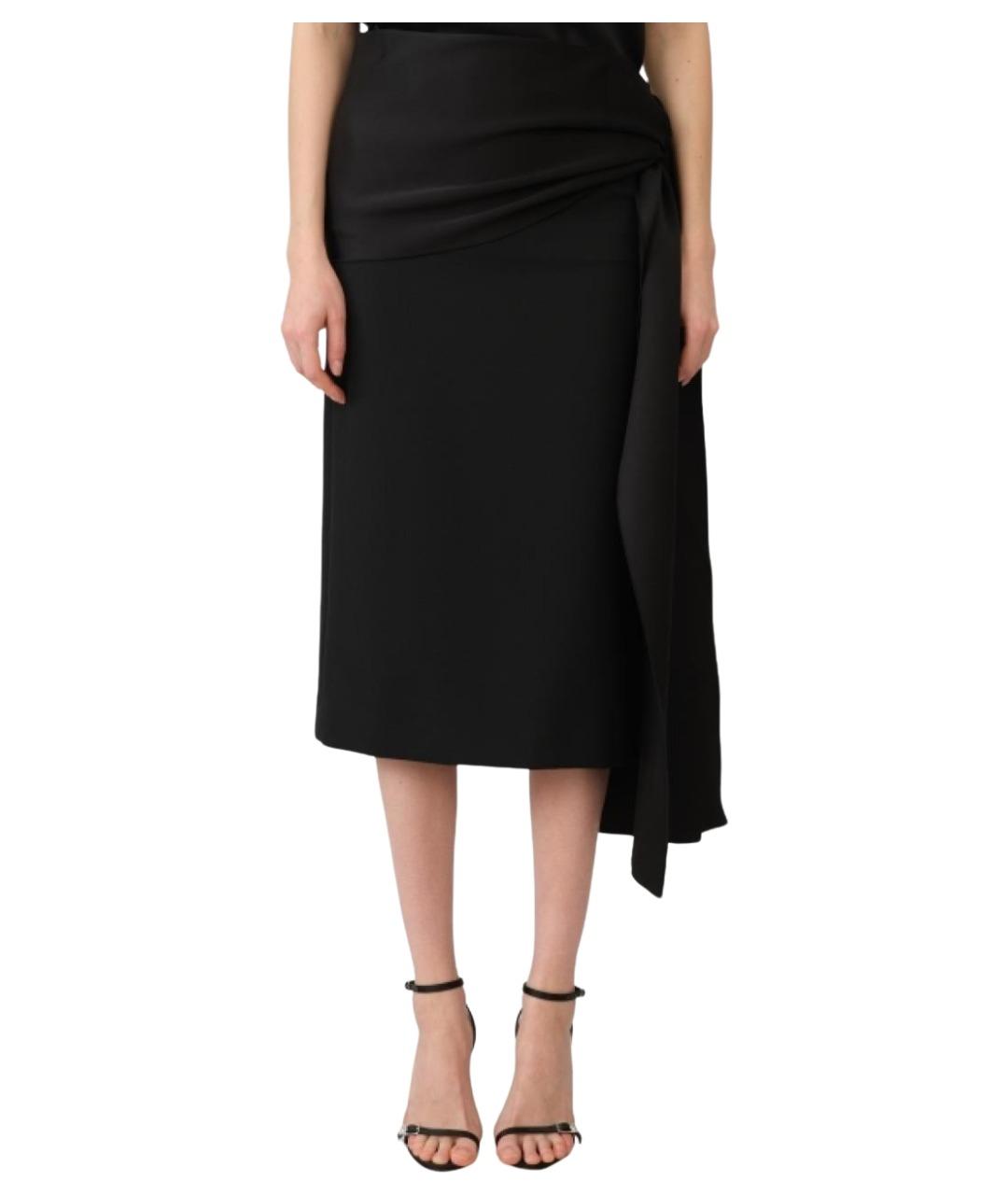 Carven Черная шерстяная юбка миди, фото 1