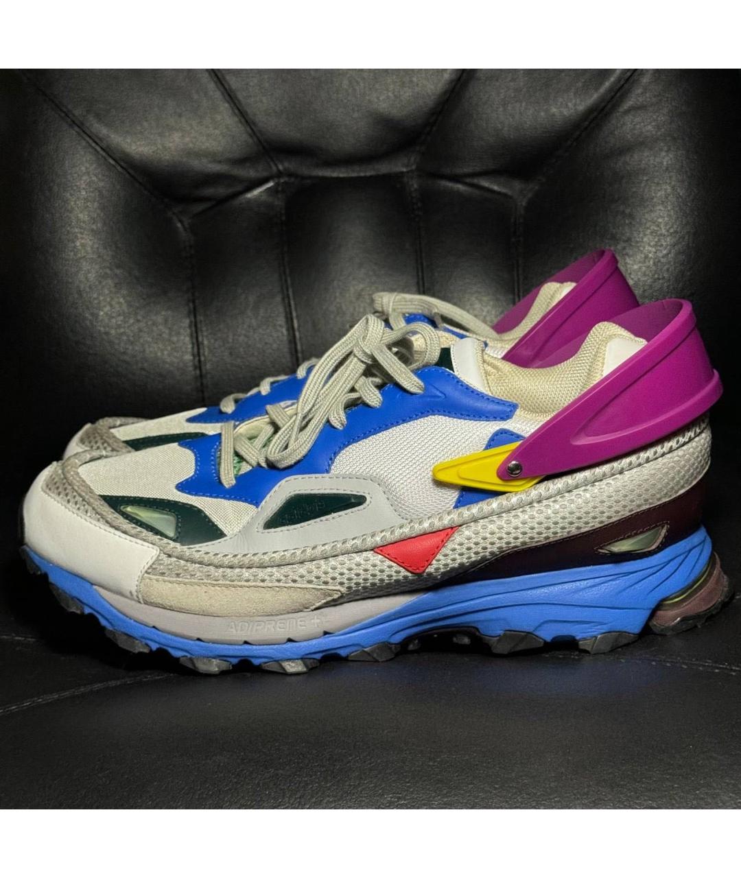 ADIDAS X RAF SIMONS Синие текстильные низкие кроссовки / кеды, фото 3