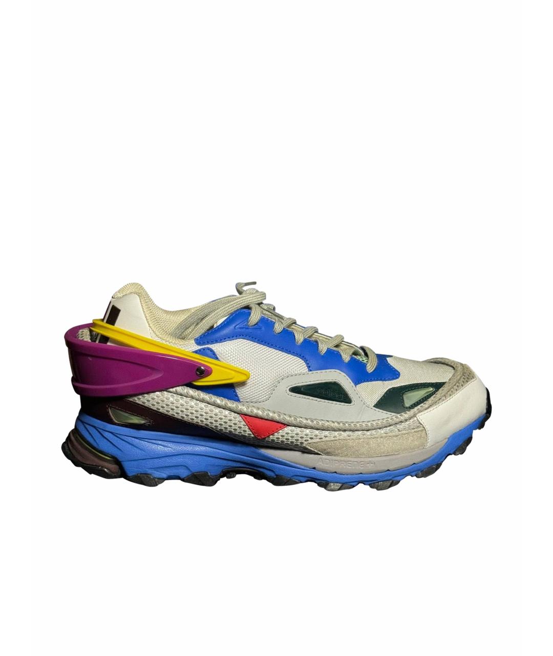 ADIDAS X RAF SIMONS Синие текстильные низкие кроссовки / кеды, фото 1