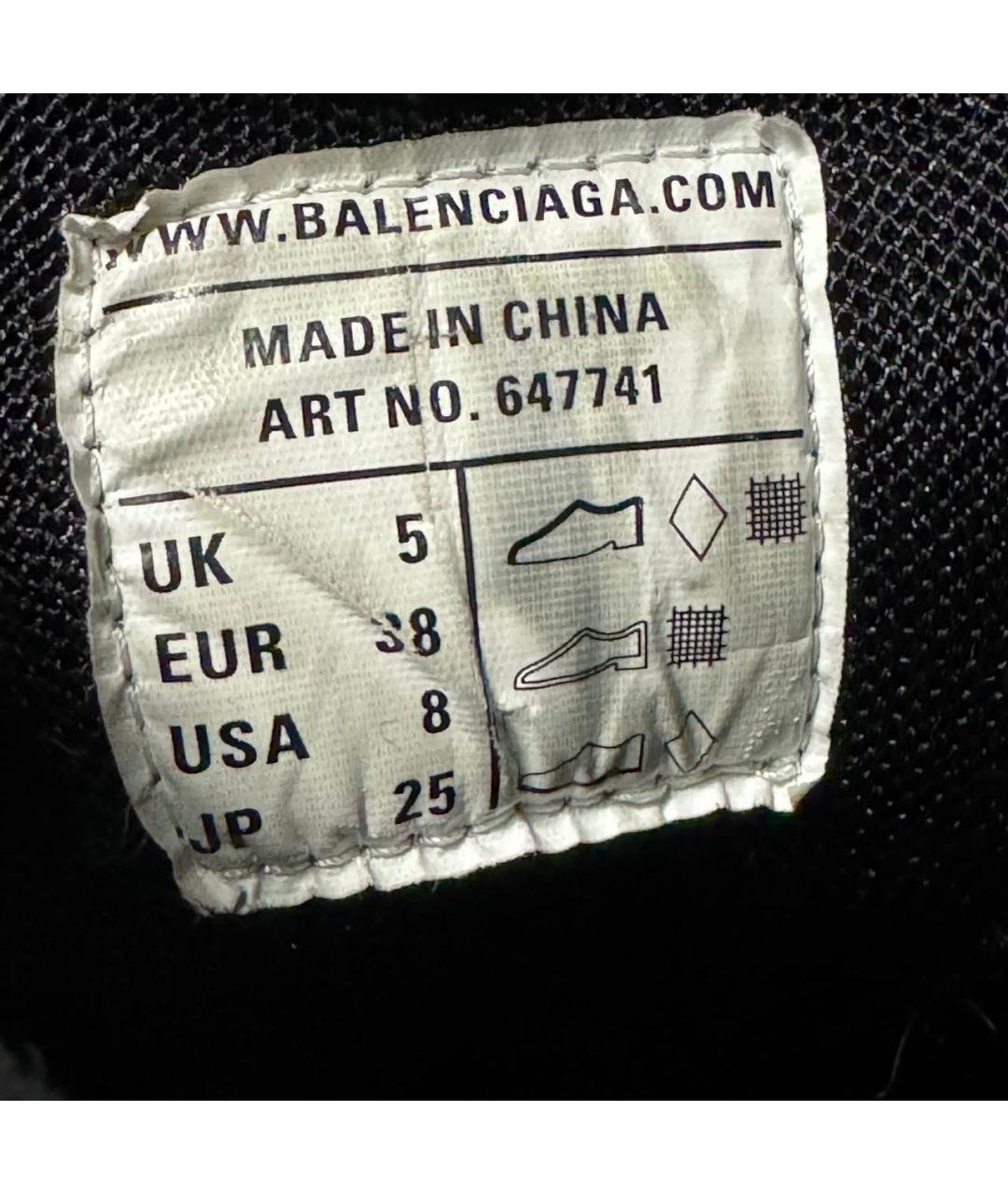 BALENCIAGA Черные текстильные низкие кроссовки / кеды, фото 5