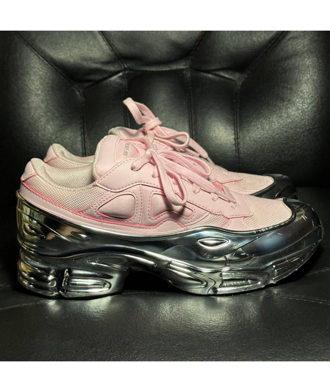 ADIDAS X RAF SIMONS Розовые текстильные низкие кроссовки / кеды, фото 9