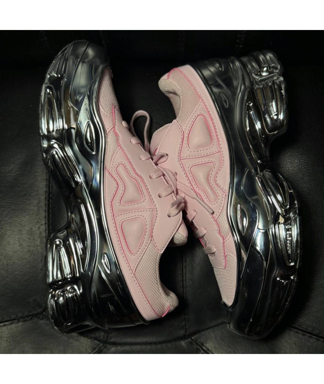 ADIDAS X RAF SIMONS Розовые текстильные низкие кроссовки / кеды, фото 5