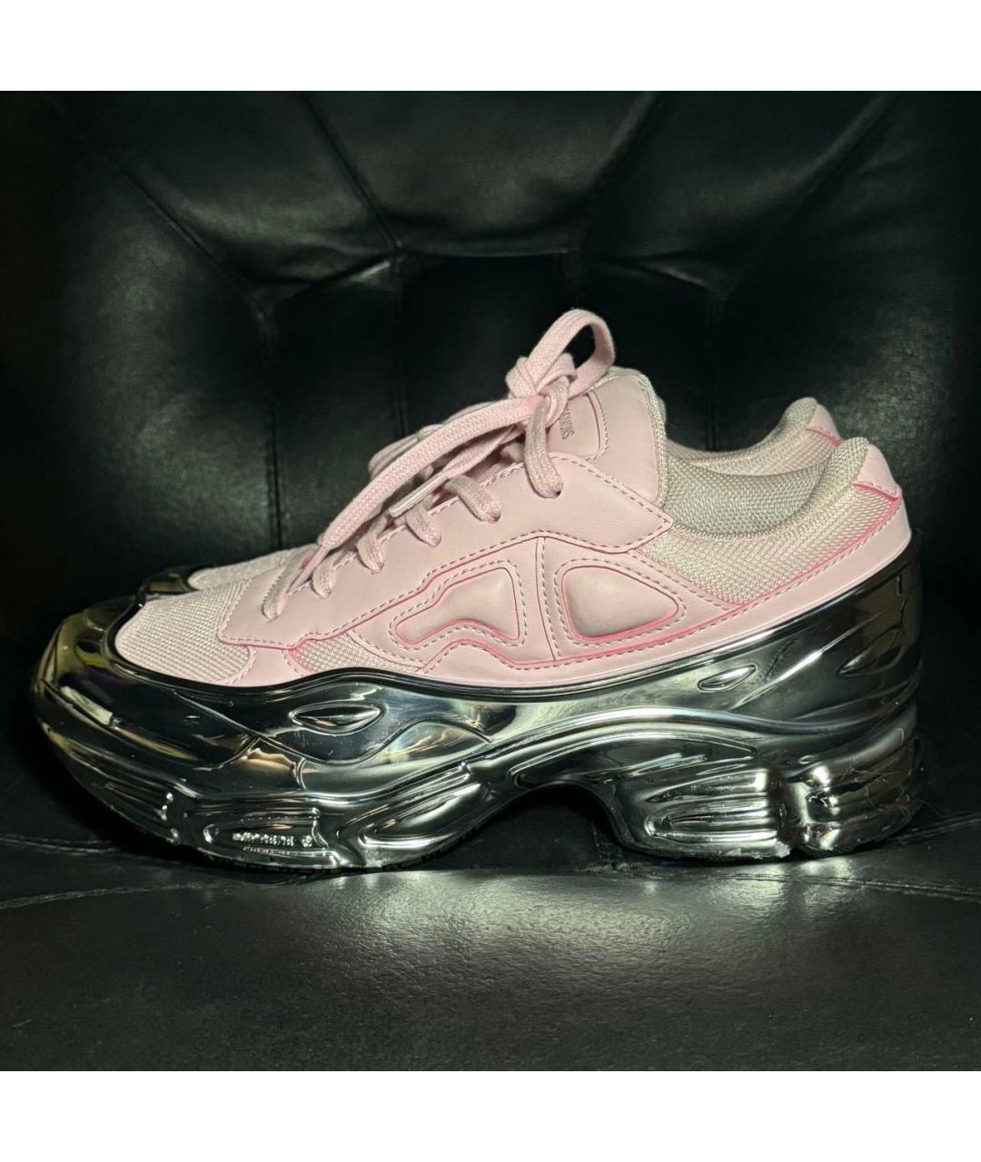 ADIDAS X RAF SIMONS Розовые текстильные низкие кроссовки / кеды, фото 3