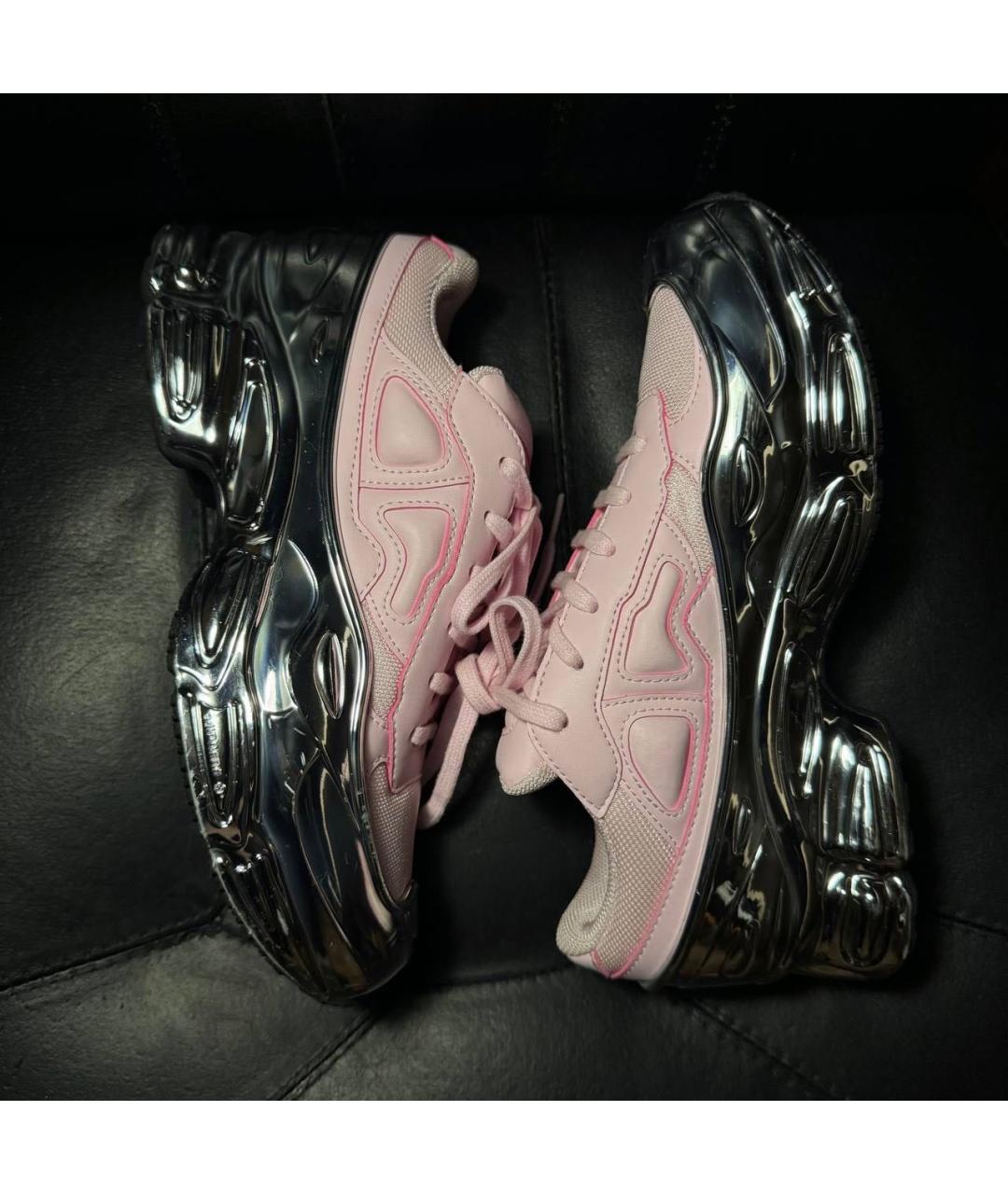 ADIDAS X RAF SIMONS Розовые текстильные низкие кроссовки / кеды, фото 4