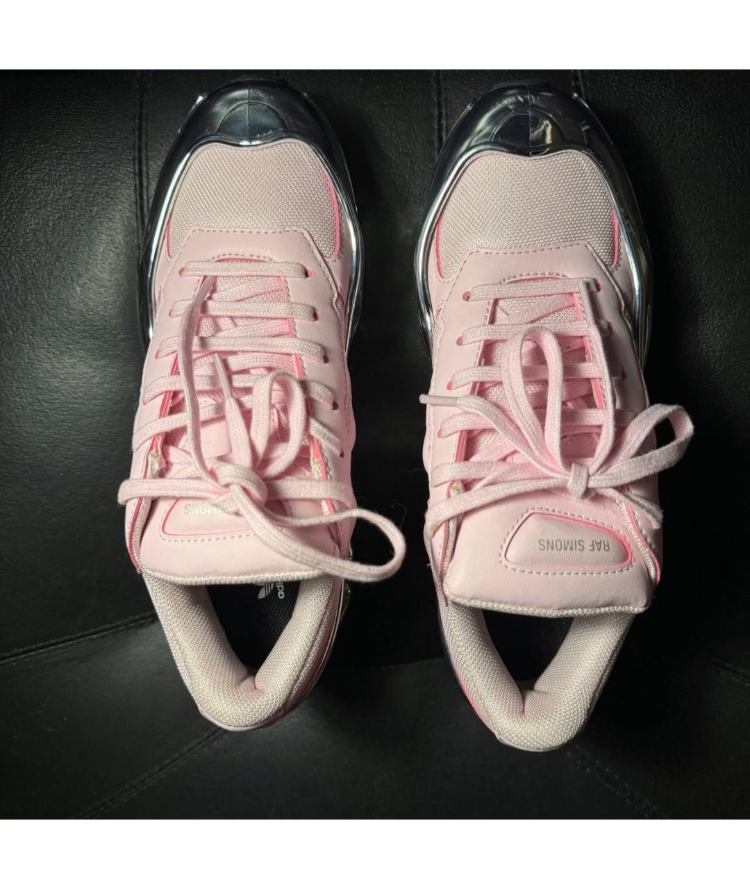 ADIDAS X RAF SIMONS Розовые текстильные низкие кроссовки / кеды, фото 7