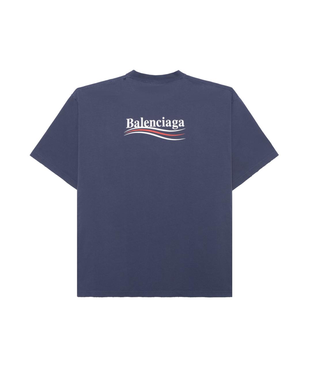 BALENCIAGA Синяя футболка, фото 2