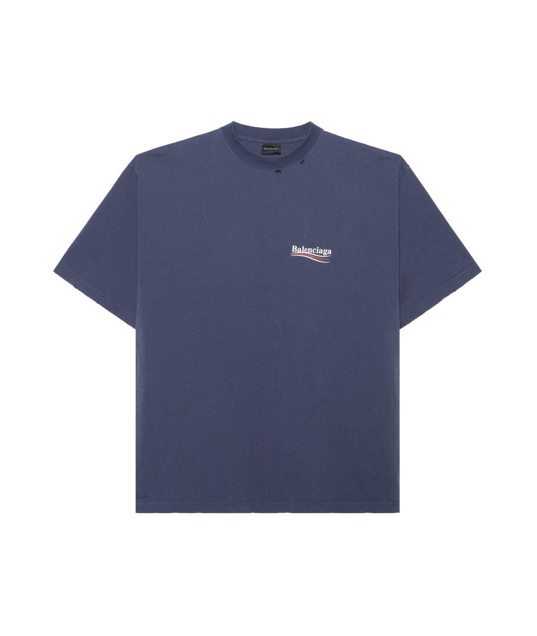 BALENCIAGA Синяя футболка, фото 6