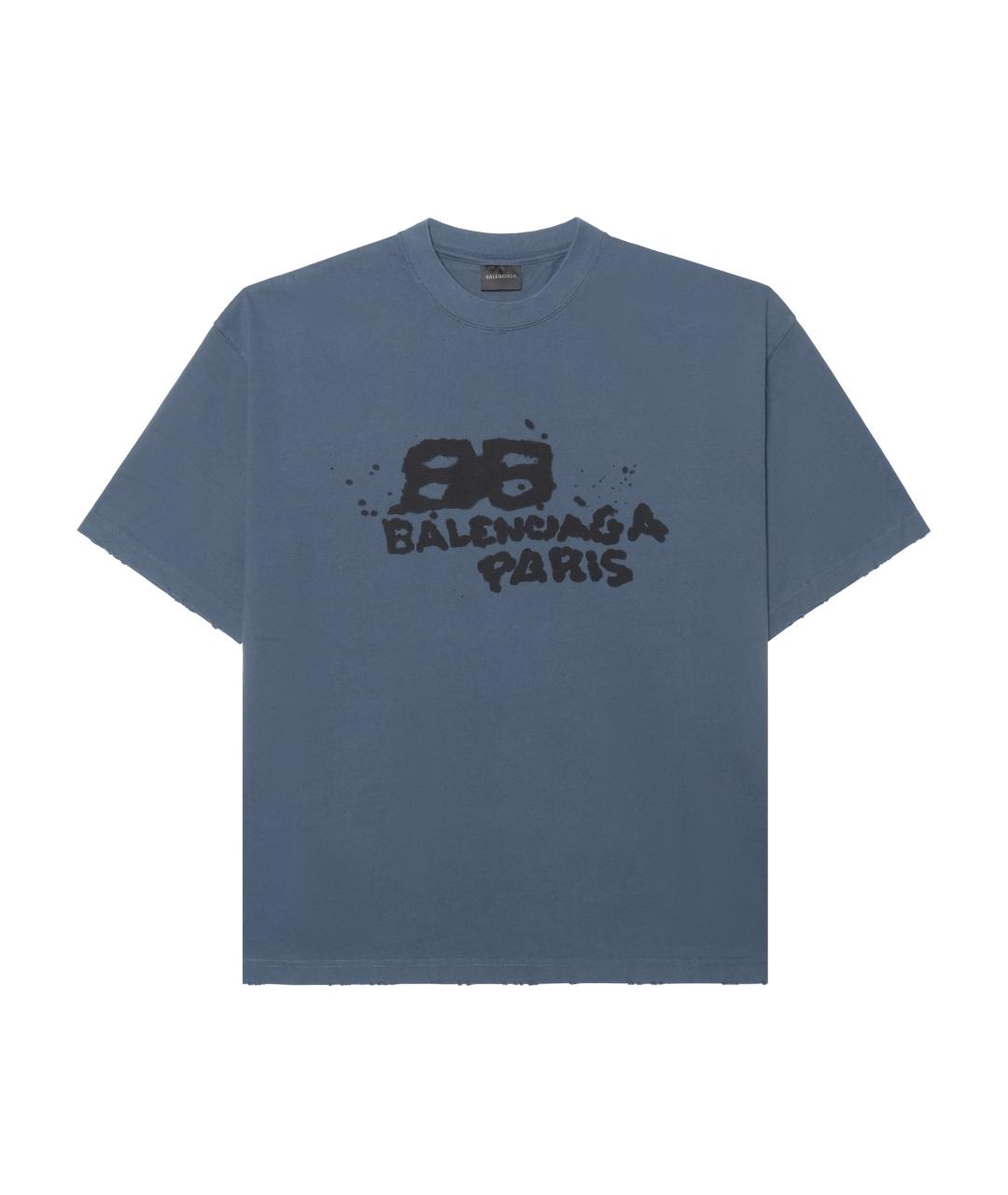 BALENCIAGA Синяя футболка, фото 1