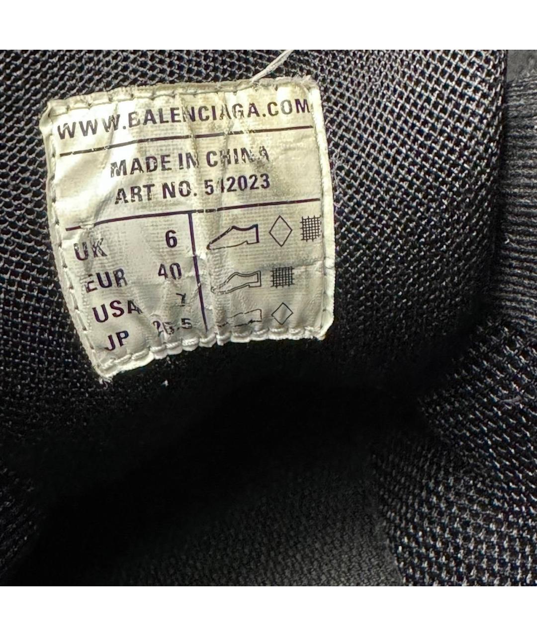 BALENCIAGA Черные текстильные низкие кроссовки / кеды, фото 6