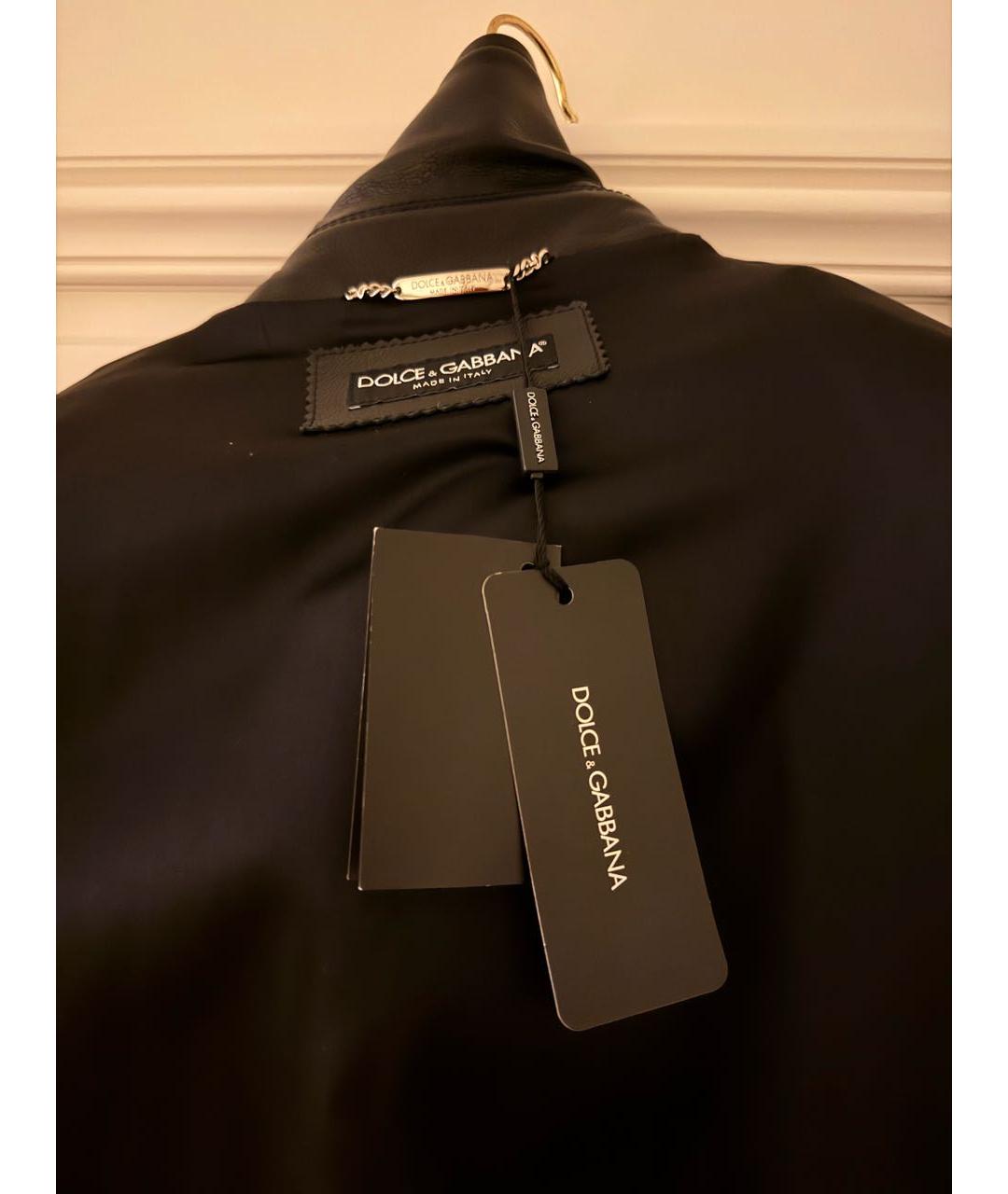 DOLCE&GABBANA Черная кожаная куртка, фото 3