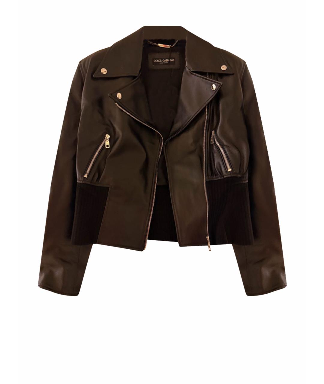 DOLCE&GABBANA Черная кожаная куртка, фото 1