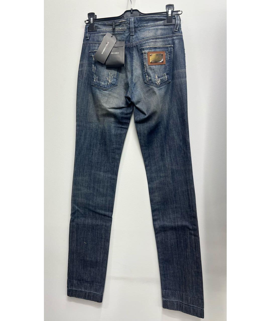 DOLCE&GABBANA Синие хлопковые прямые джинсы, фото 3